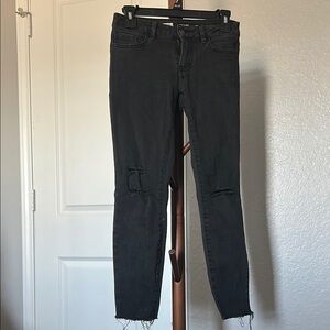 Vans Women's Black Distressed Skinny Jeans Size 0 / 24 |C117